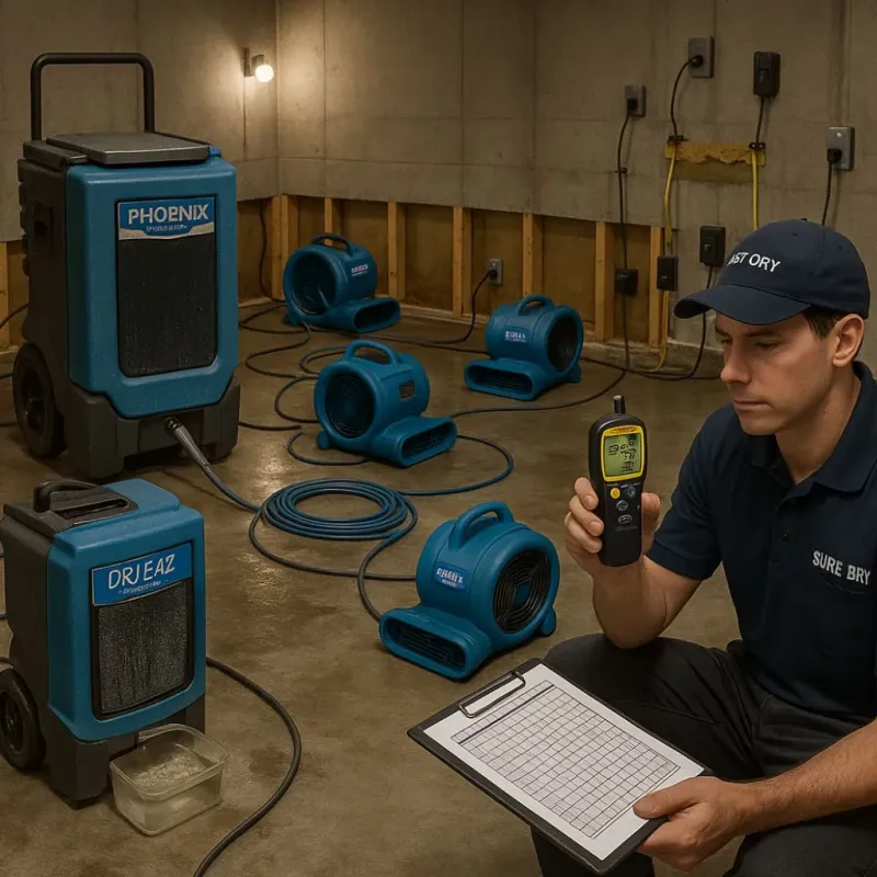 Structural Drying and Dehumidification process in Swainsboro, GA